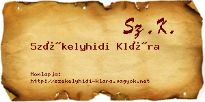 Székelyhidi Klára névjegykártya