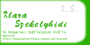 klara szekelyhidi business card